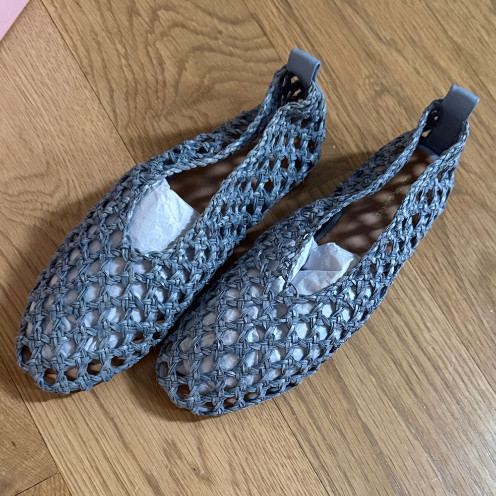Mansur Gavriel Blue Woven Flats